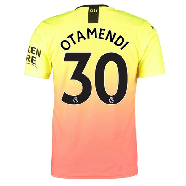 Camiseta Manchester City NO.30 Otamendi Tercera equipación 2019-2020 Naranja
